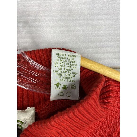 Orvis Sweater Mens L Red 1/4 Zip Long Sleeve Mock Neck Cotton Silk Cashmere - Picture 9 of 10